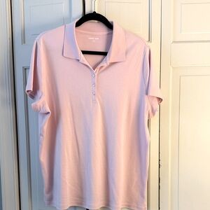 Lands' End Light Pink Button Down polo shirt. Size 1x